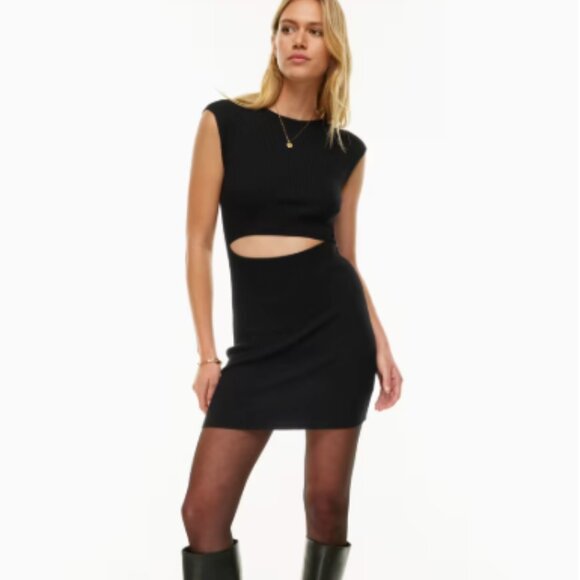 Black Wilfred Cutout Mini Knit Dress (Size Small) - Picture 1 of 5